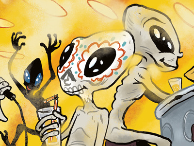Alien party by Jonas Anderson on Dribbble
