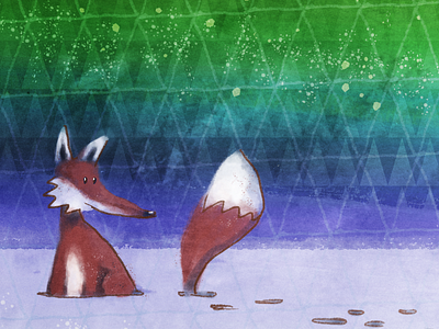 Foxy x-mas card christmas digital fox winter