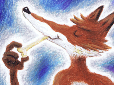 Fox 2 animal colourpencil fox