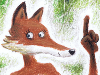 Fox 3 animal colourpencil fox