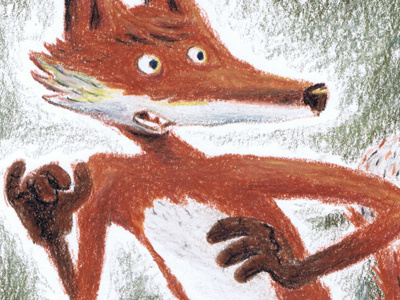 Fox 4 animal colourpencil fox