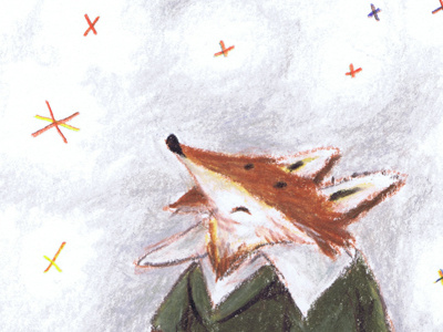 Fox 5 animal colourpencil fox stars