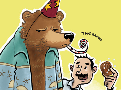 Theo fan art bear birthday bun comics digital man