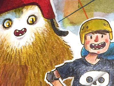 Skaters boy child childrens book creature illustration monster pencil skateboard sports watercolor