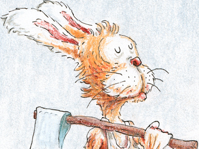 Print: Woodcutter hare