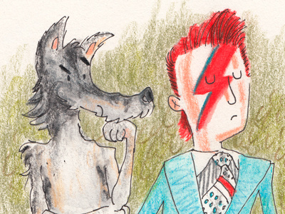 Bowie & Wolf bowie drawing print wolf