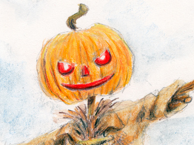 Scarecrow Art print colourpencil drawing print scarecrow sketch