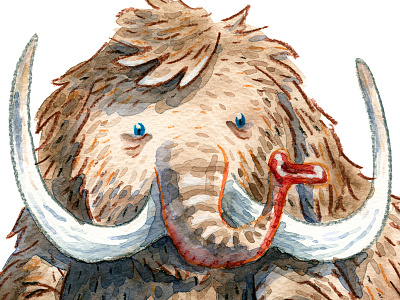 Woolly! animal drawing fun illustration mammoth watercolor