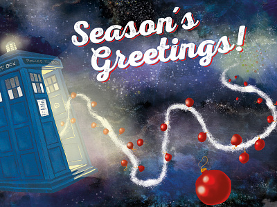 Merry x-mas everyone! card christmas digital dr who light space tardis x mas