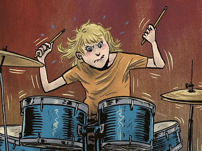 Drums childrens book drums girl illustration instrument lea music