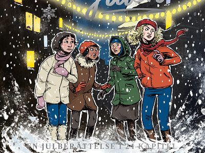 Jakten på julen cover illustration book childrens book christmas cover art digital girl illustration