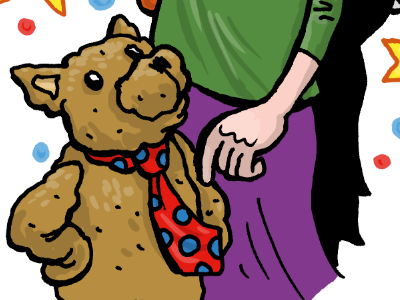 Promo piece Vera website illustration vera childrens book portrait teddy bear magic