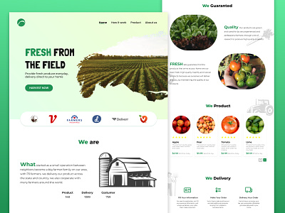 Landing Page - Farm'ies app branding design farm fresh fruit graphic design green icon illustration indonesia land logo marketplace minimalist nature store ui umkm ux