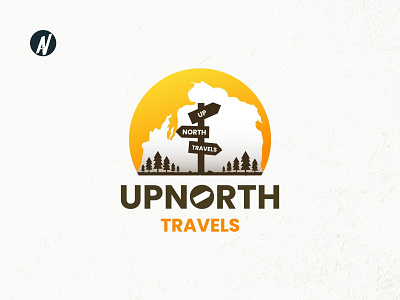 UPNORTH TRAVEL - LOGO brand branding design forest graphic design holiday illustration jungle logo logodesign travel traveling travellogo vacation vector