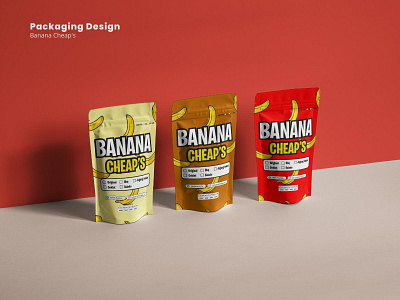 Banana Cheaps - Packaging banana branding chips design elegant fruit graphic design illustration package packaging pouch product snack vector