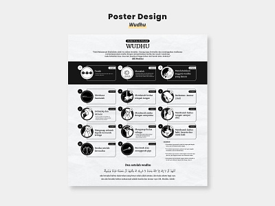 Wudhu Guide - Poster clean design elegant graphic design guide information islam islamic minimalist poster simple steps tutorial typography vector wudhu