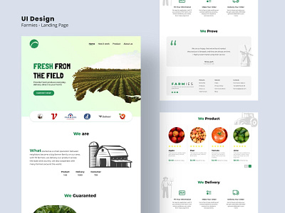 Farmies Landing Page - UI/UX branding design distributor farm fresh fruits graphic design green illustration landingpage selling ui uiux ux vector website