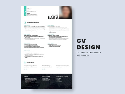 Modern Clean - CV Design ats cv cv design design graphic design job jobseeker resume typography vector