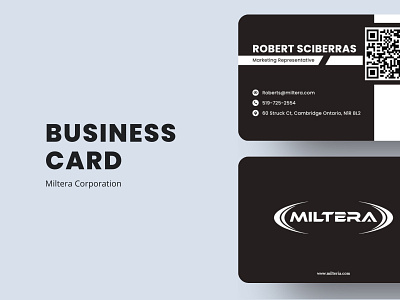 Miltera - Business Card Design black bold branding business card card design formal graphic design illustration solid typography vector
