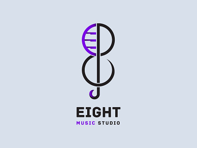 Eight Music Studio - Logo branding concept design eight elegant graphic design illustration logo melody music piano rythem studio vector