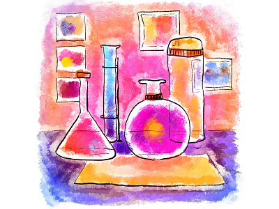 Chemistry illustration chemistry design education flask illustration