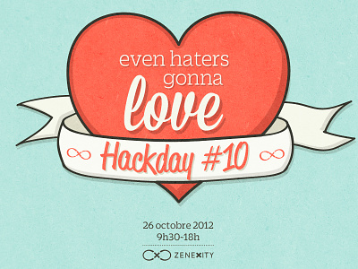 Even haters gonna love Hackday #10 hackday heart illustration pencil red ribbon