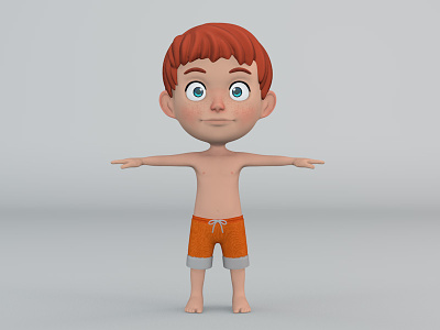 Swimmer Boy Front 3d augmented reality cartoon mixed reality modeling virtual reality
