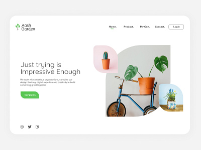 Minimal landing page for a Plant seller