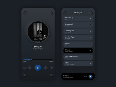 Music App android app appdesign design dribble figma hello dribble ios minimal minimalist mobileui musicapp uiux