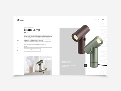 Moom Concept design ecommerce lamp product page responsive ui ux ux ui web web design
