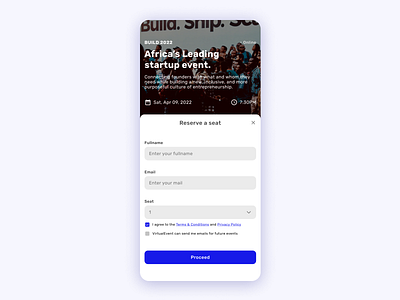 DailyUI Event Seat Reservation Page dailyui