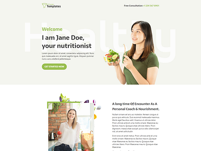 Nutritionist Consultancy graphic design illustration ui website design