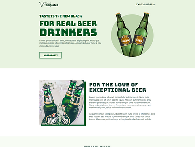 Beer for Real Drinkers alcohol beer branding clickfunnel design ecommerce illustration photoshop ui website design