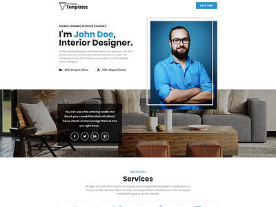Design Interior illustration interior design leadgenration portfolio sales funnel ui website design website template