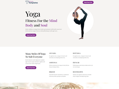 Yoga branding fit healthy illustration sales funnel sales lead ui website design website template