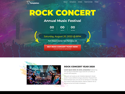 Music Concert branding illustration pub ui vector website design