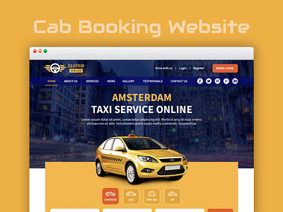 Taxi Booking Website UI/UX cab cab booking taxi taxi booking template design website design website template