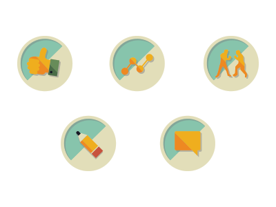 Vintage Icons & Welcome Email for New Users icons illustration vintage