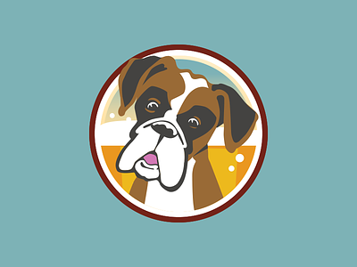Untappd Badge for Haymaker Public House badge beer boxer dog illustration