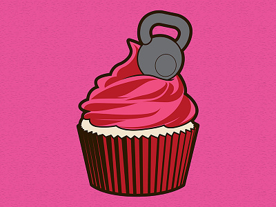 Cupcakes & Kettlebells crossfit cupcake icon illustration kettlebell logo t shirt