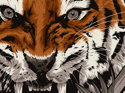 Warrior's Dreams Pt. III illustration poster samurai screen print tiger