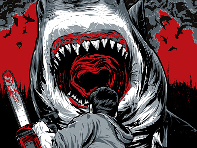Sharknado (Chainsaw Edt.) chainsaw film illustration movie poster screen print shark sharknado