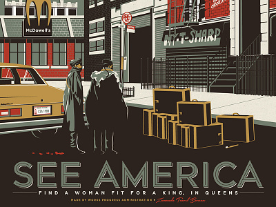"See America" art coming to america poster design film illustration movies screen print typography