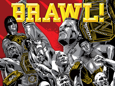 WWE Brawl cena editorial hhh hogan illustration magazine rock vector warrior wrestling wwe