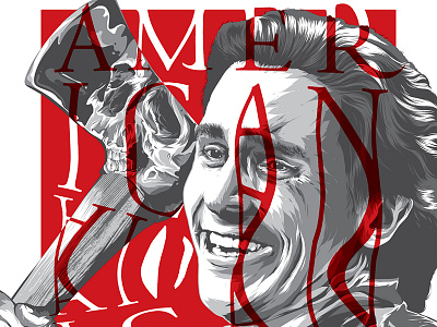 American Psycho adobe american film horror illustrator movie poster psycho typography vector
