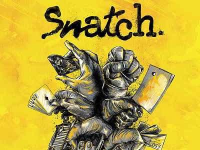 Snatch Final DVD Cover cintiq dvd film illustration movie photoshop snatch sony steelbook wacom watercolor