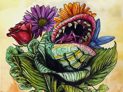 "Still Life at Mushnik's" (Little Shop of Horrors) Watercolor