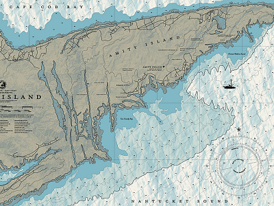 "CHUM CHART" chart design diagram graphic illustration jaws map movie nautical orca poster