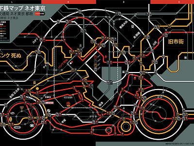 "Metropocalypse" akira anime chart design diagram graphic manga map metro poster print screen