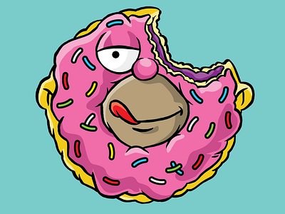 Honut cartoon donut fox homer honut icon illustration simpson the simpsons